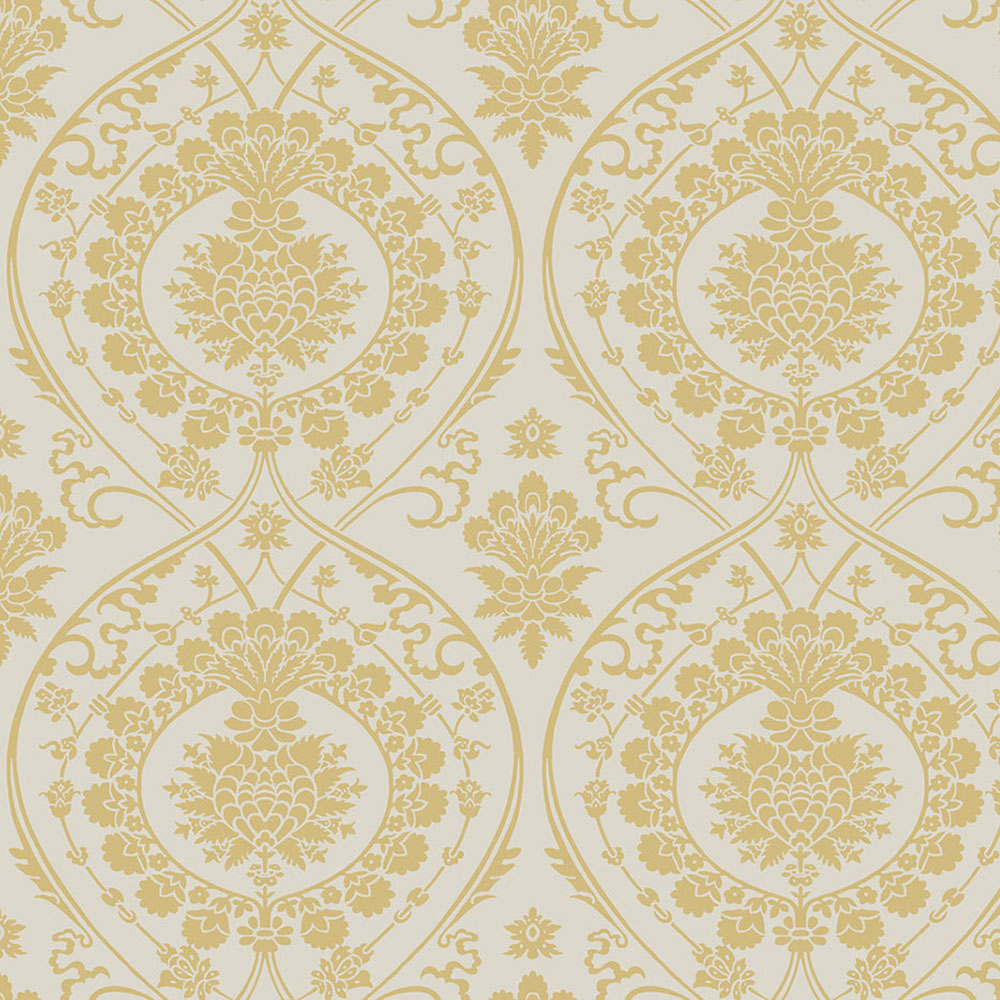 Beige vorgeklebte Barocktapete DM4903, Damask, York