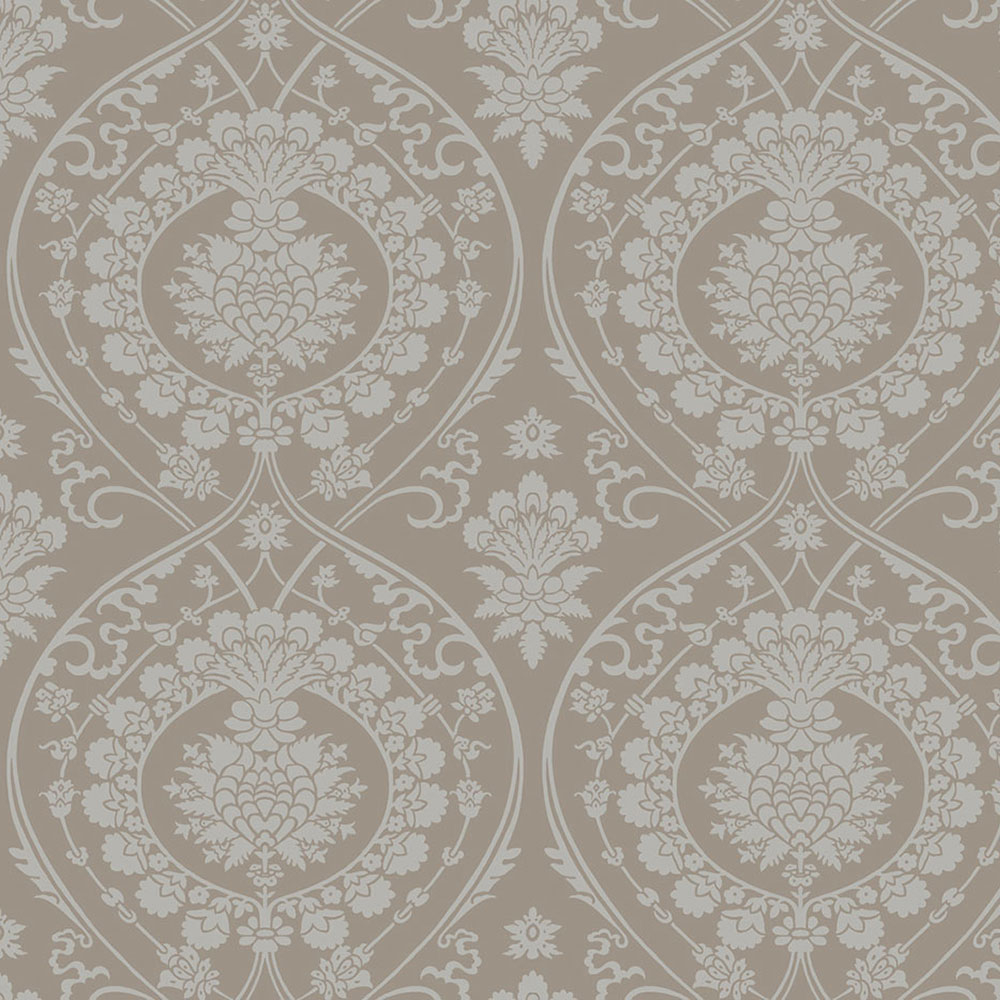 Braune vorgeklebte Barocktapete DM4902, Damask, York