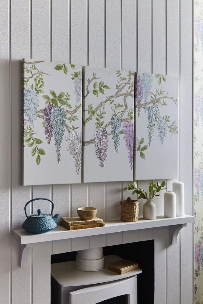 3-teiliges rahmenloses Bild Wisteria Garden 115035, Laura Ashley, Graham Brown