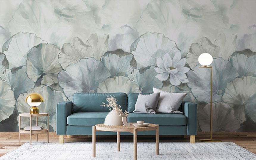 Fototapete, Blumen mit Blättern, Z66874, 5,10 X 3 m, Satin Flowers, Zambaiti Parati