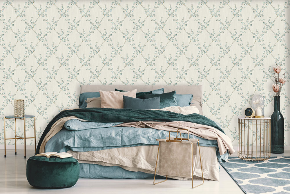 Beige Tapete Blumen, Z66832, Satin Flowers, Zambaiti Parati