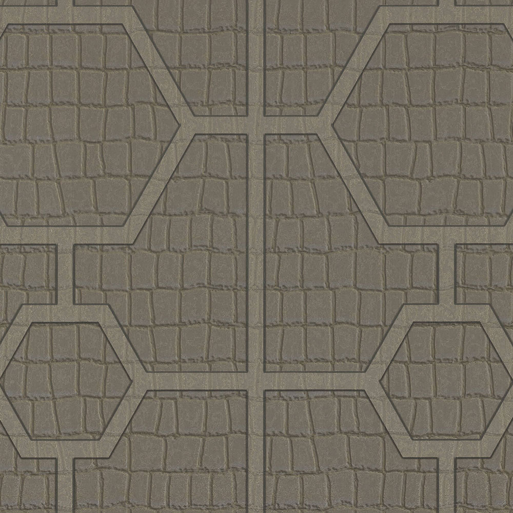 Gold-Silber-Tapete mit geometrischen Mustern Z80033 Philipp Plein, Zambaiti Parati