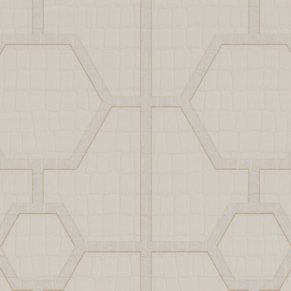 Cremefarbene Tapete mit geometrischen Mustern Z80028 Philipp Plein, Zambaiti Parati