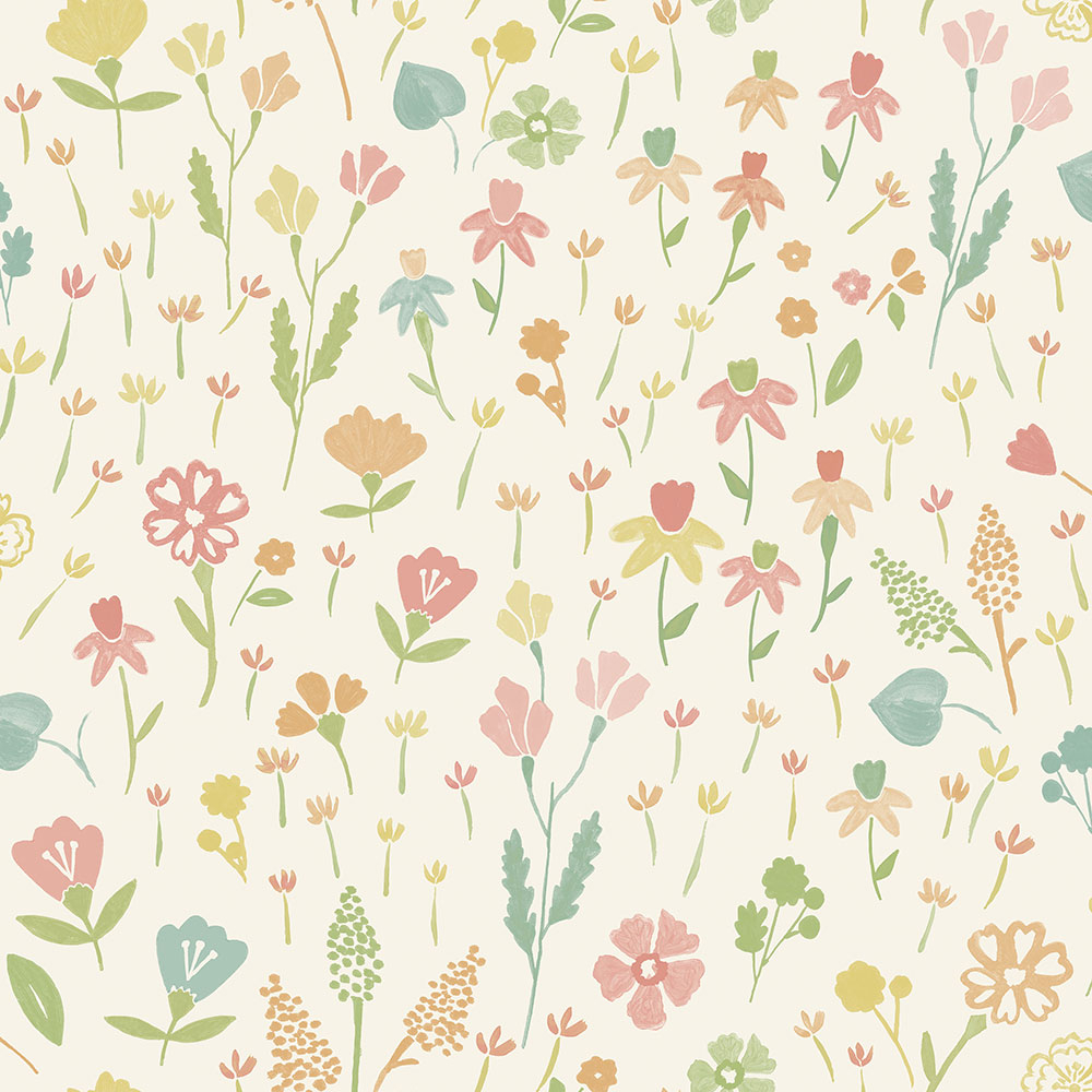 Cremefarbene Tapete Blumen MN3505, Maison, Grandeco