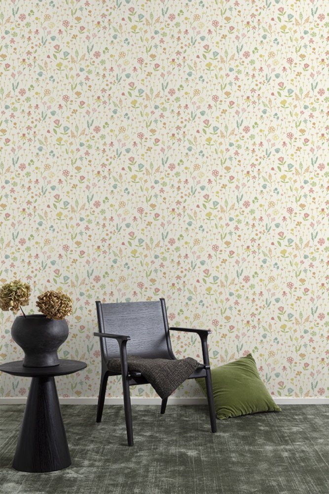 Cremefarbene Tapete Blumen MN3505, Maison, Grandeco