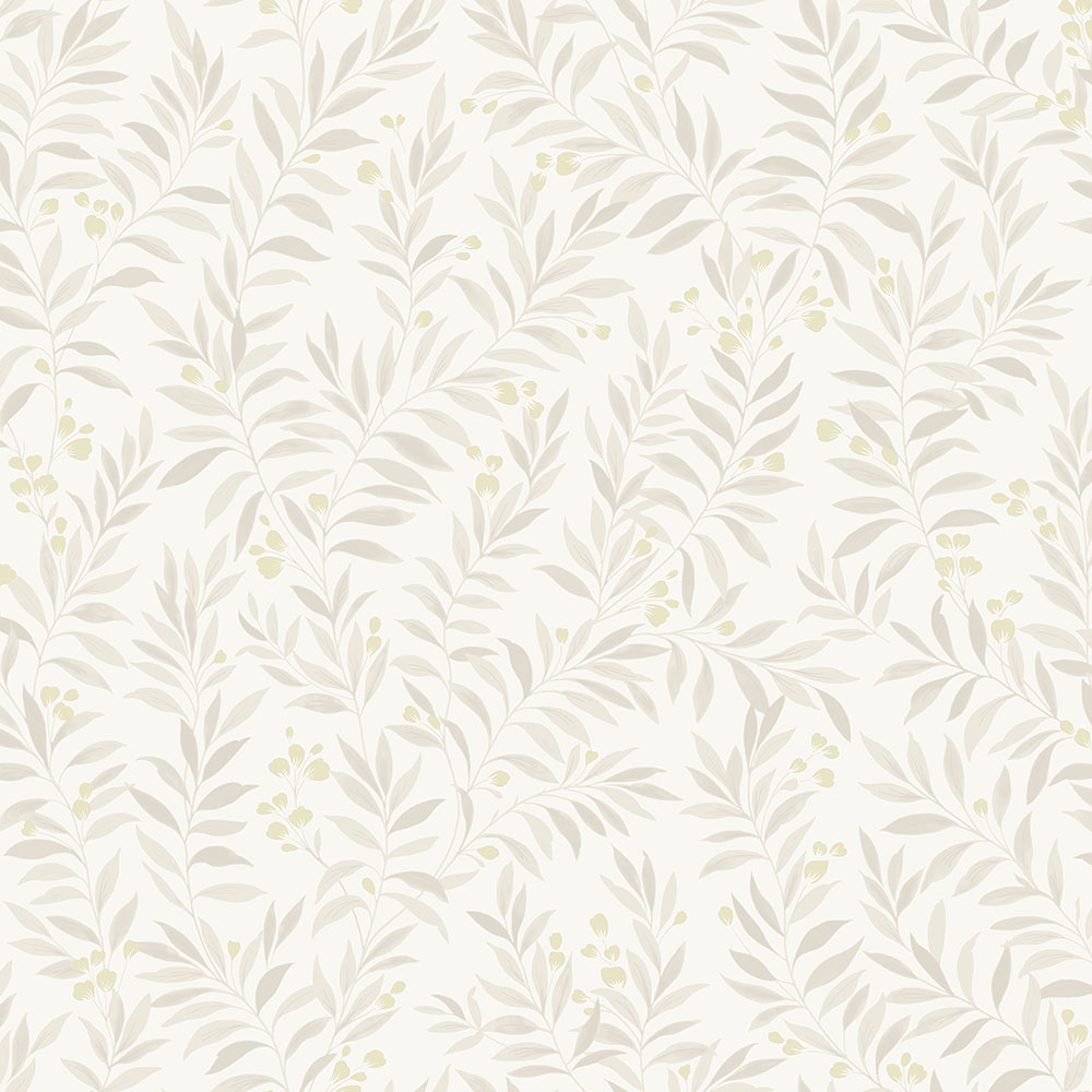 Grau-beige Tapete mit Zweigen, Blättern MN3402, Maison, Grandeco