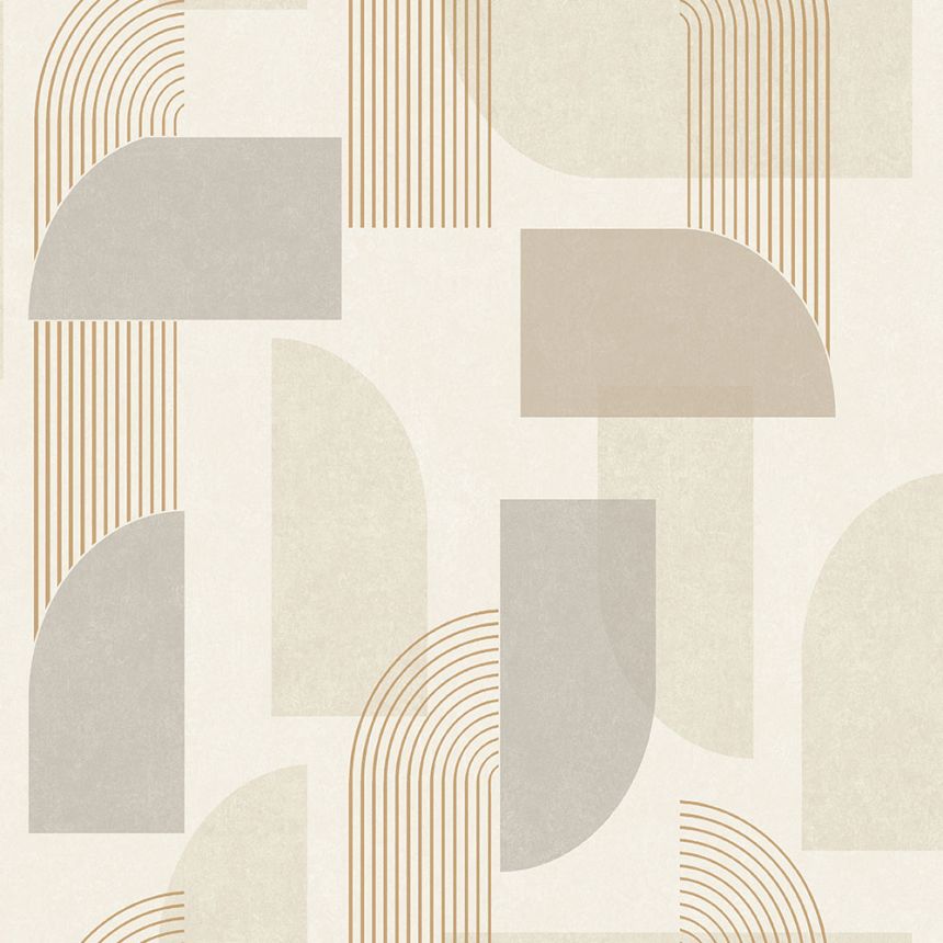 Grau-beige Tapete, Art Deco Stil MN3304, Maison, Grandeco