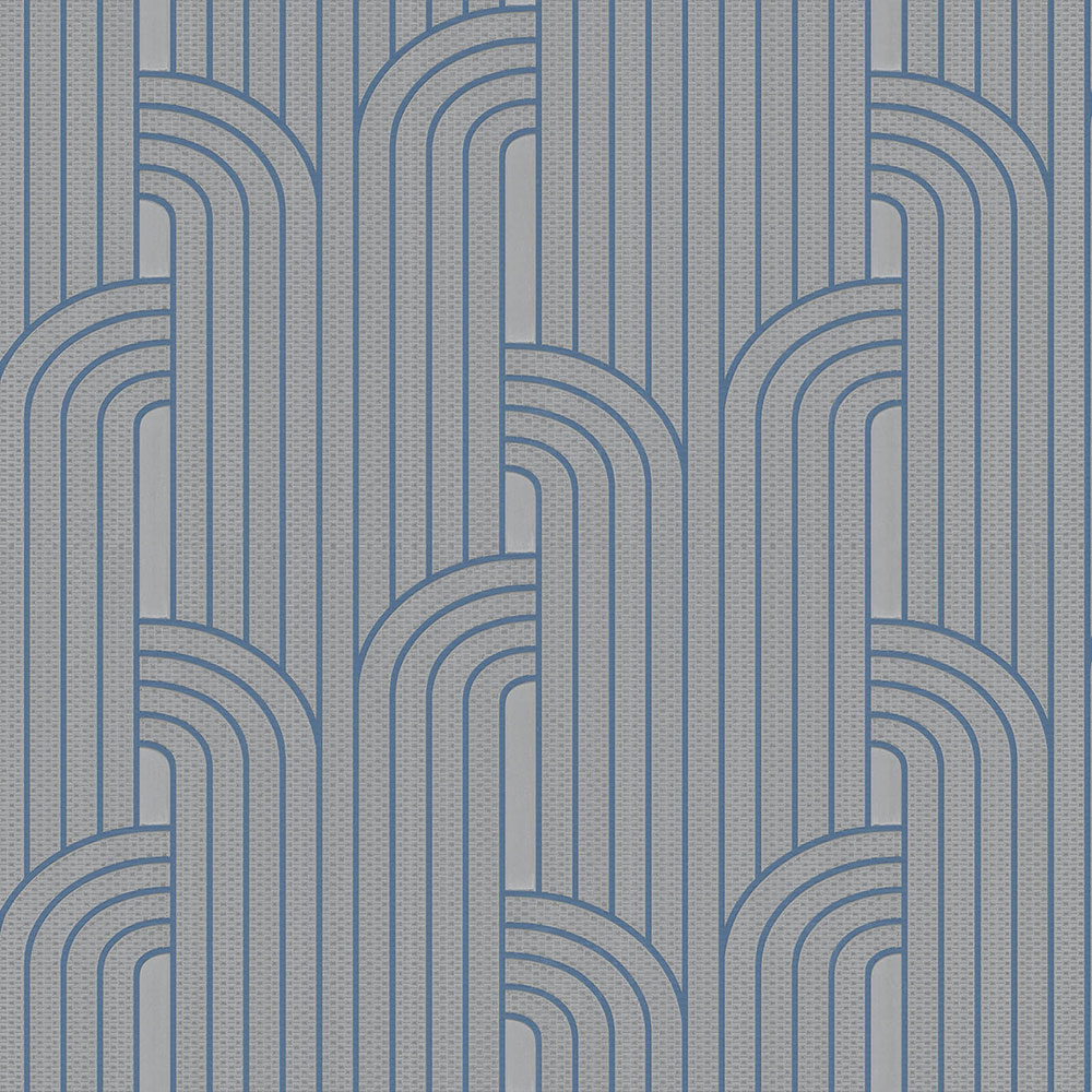 Silberne Luxustapete mit geometrischen Mustern Z76048, Vision, Zambaiti Parati