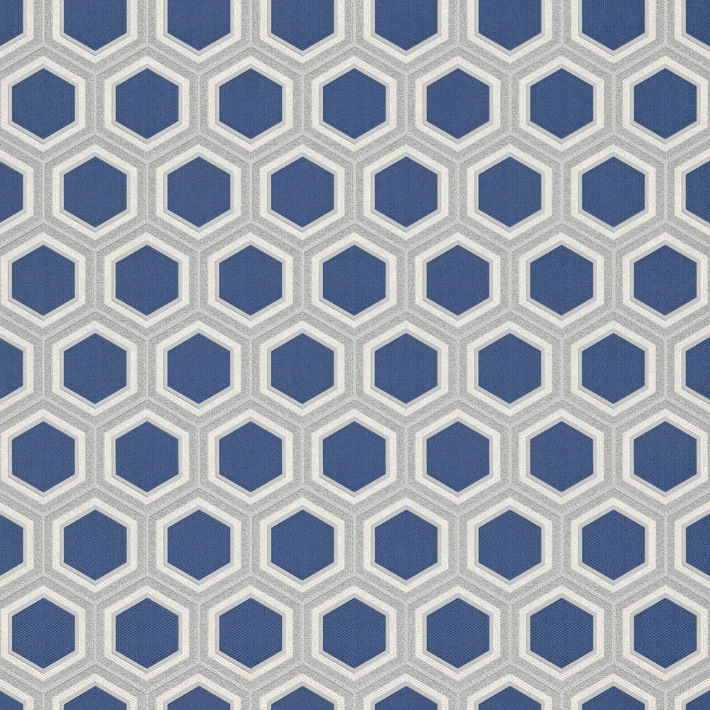Blaue Luxustapete mit geometrischen Mustern Z76045, Vision, Zambaiti Parati
