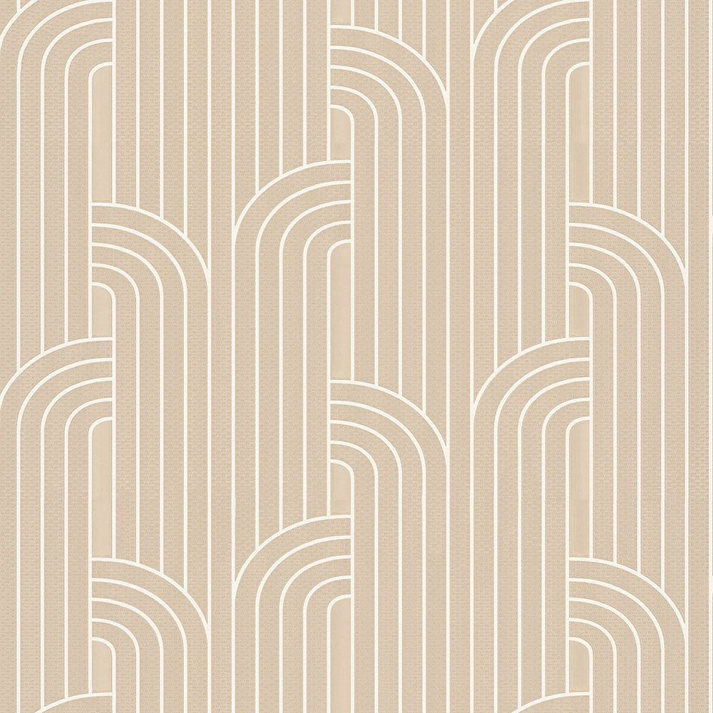 Beigefarbene Luxustapete mit geometrischen Mustern Z76034, Vision, Zambaiti Parati