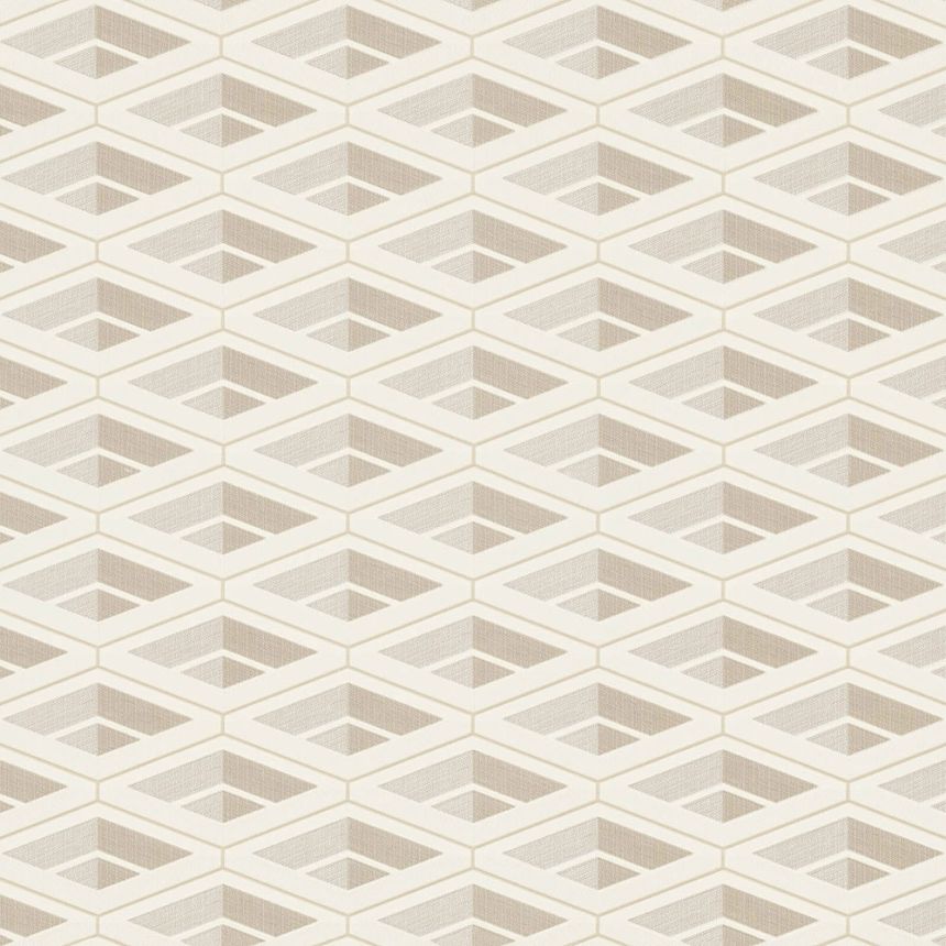Cremefarbene Luxustapete mit geometrischen Mustern Z76025, Vision, Zambaiti Parati