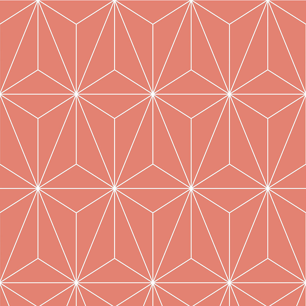Korallenrote Tapete mit geometrischen Mustern 104739, Formation, Graham & Brown