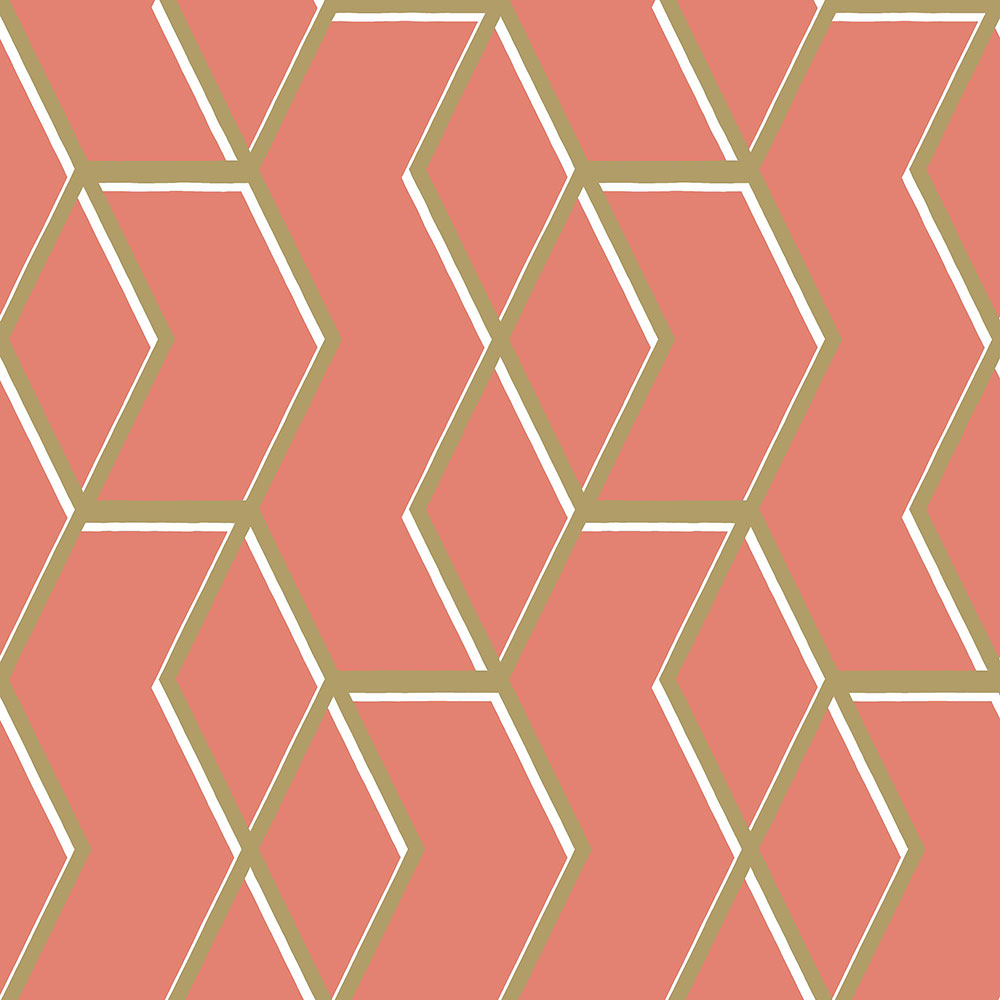 Korallentapete, goldenes geometrisches Muster 104736, Formation, Graham & Brown