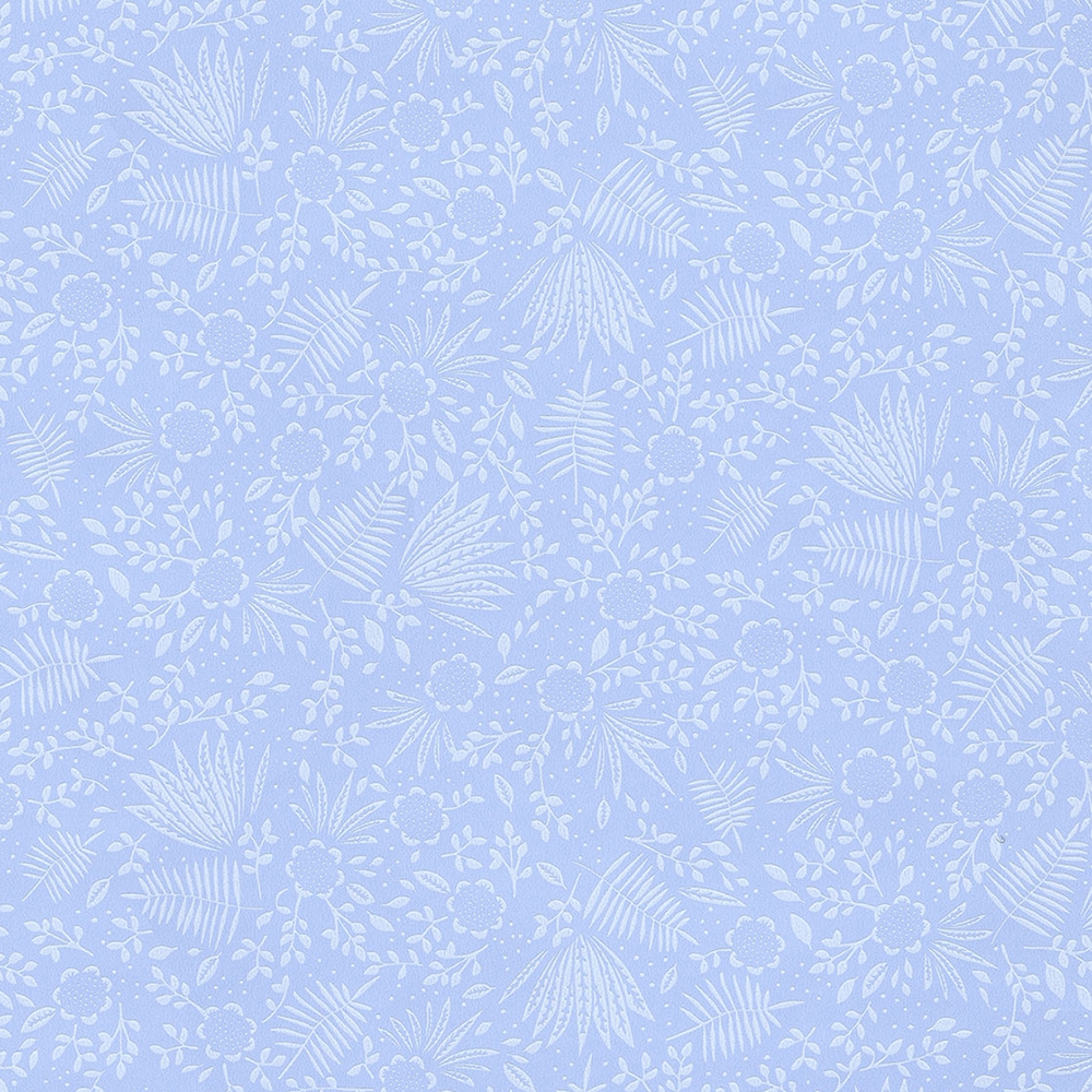 Modrá vliesová tapeta s květinami a listy 383543, Rice 2, Eijffinger
