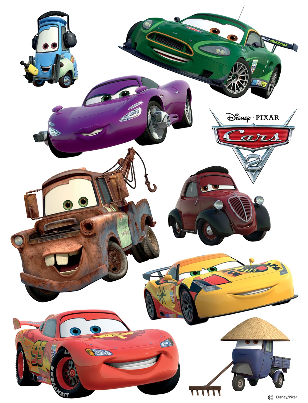 Wandtattoo für Kinder DK 887, Disney Cars 2, Mc Queen a Mater, AG Design