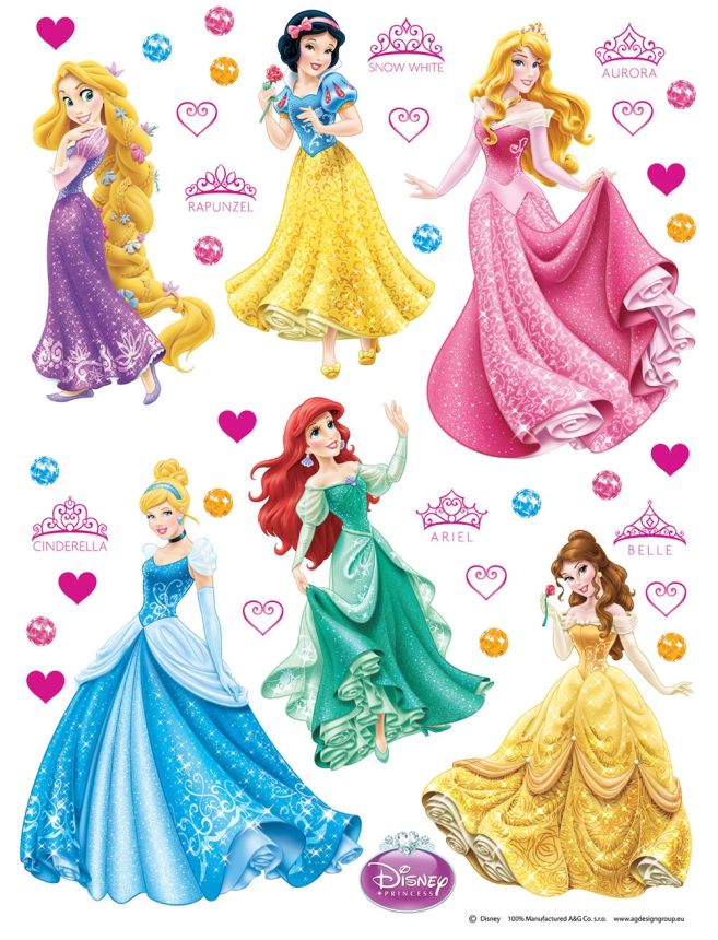 Wandtattoo für Kinder DK 1706, Disney Prinzessinnen AG Design
